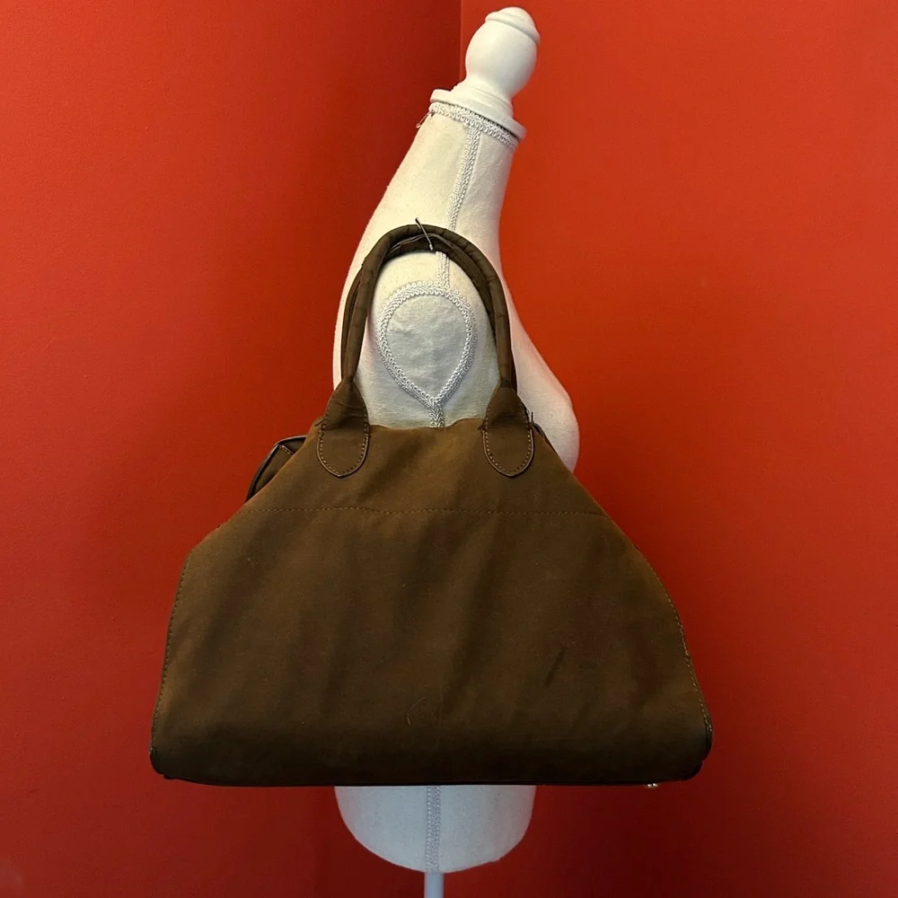 Brown Suede Satchel Bag - Picture 3 of 16